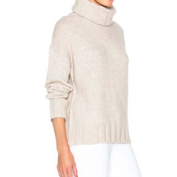Nili Lotan Yak Wool Turtleneck Sweater Beige Cream Size XS Zoe Knit Pullover Tan - Picture 3 of 9